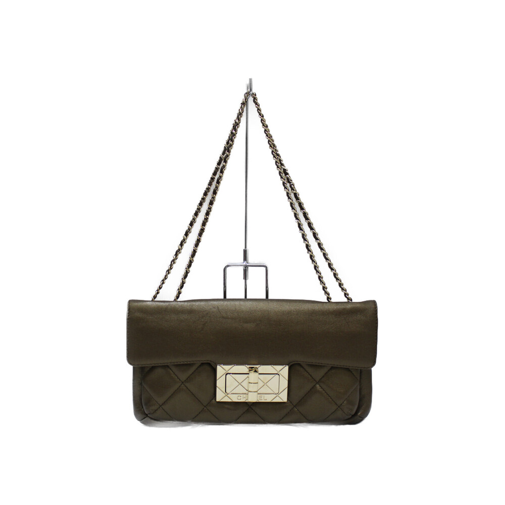 CHANEL double chain Shoulder Bag lambskin
